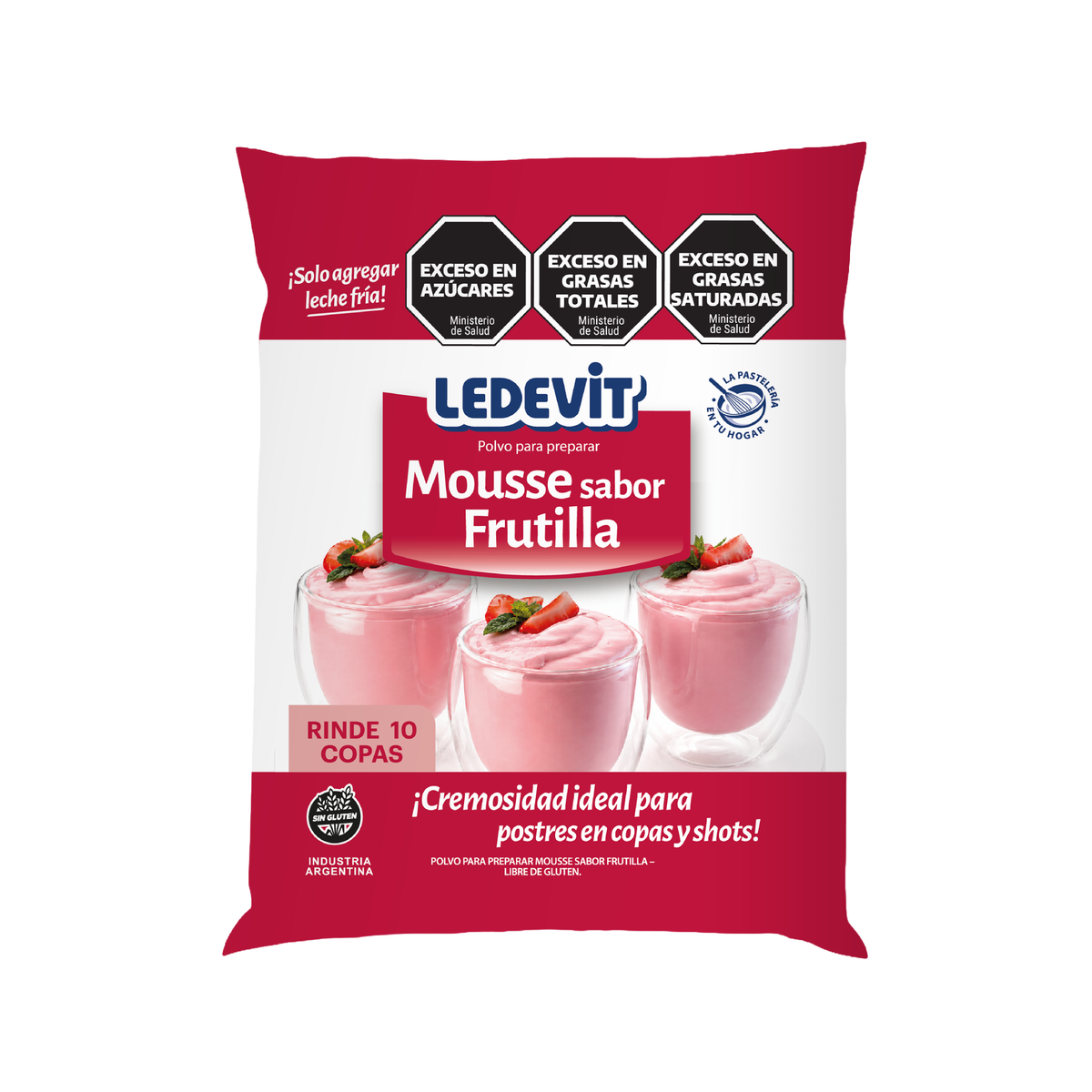 Polvo mousse de frutilla 250 gr